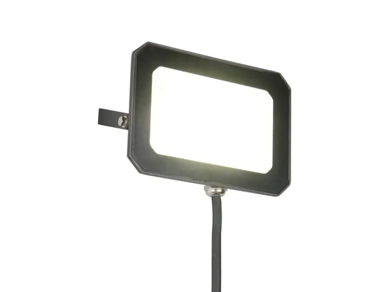 LED Flutlichtstrahler 30W, Aluminium Schwarz, IP65, mit Anschlussbox