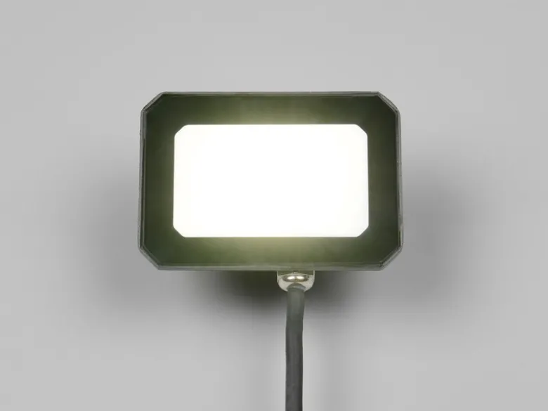 LED Flutlichtstrahler 20W, Aluminium Schwarz, IP65, mit Anschlussbox