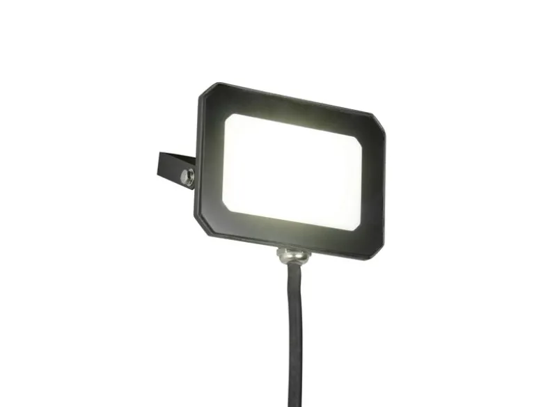 LED Flutlichtstrahler 20W, Aluminium Schwarz, IP65, mit Anschlussbox