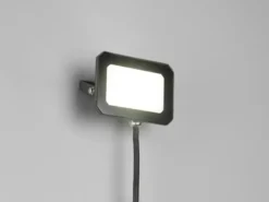 LED Flutlichtstrahler 20W, Aluminium Schwarz, IP65, mit Anschlussbox