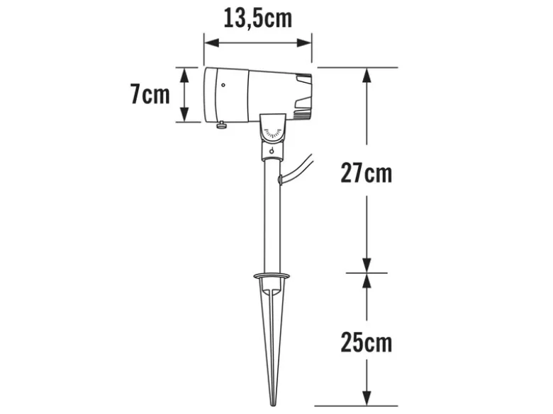 LED Garten Baumstrahler ANDRIA mit Erdspieß, 12V Trafo & 10mtr. Kabel, 27cm hoch