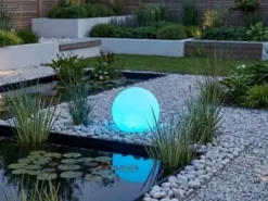 LED Garten Kugelleuchte mit Erdspieß, RGBW Leuchtmittel & Fernbedienung - Ø 38cm