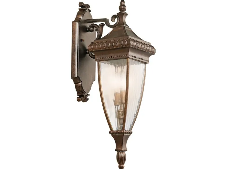 LED große historische Außenwand Laterne, Bronze Höhe 64cm