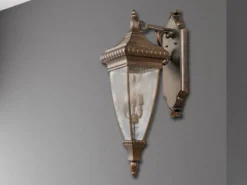 LED große historische Außenwand Laterne, Bronze Höhe 79cm