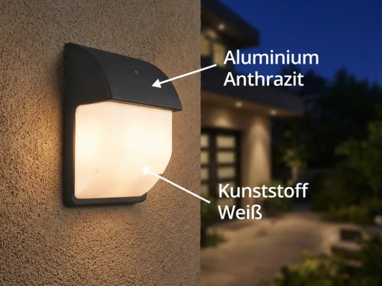 LED Hausnummernleuchte Anthrazit mit Dämmerungssensor, Höhe 27cm