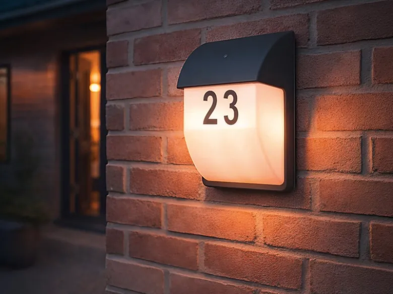 LED Hausnummernleuchte Anthrazit mit Dämmerungssensor, Höhe 27cm