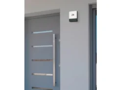 LED Hausnummernleuchte PECOS eckig, Außenwandleuchte in Anthrazit, Höhe 20cm