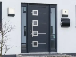 LED Hausnummernleuchte PECOS eckig, Außenwandleuchte in Anthrazit, Höhe 20cm
