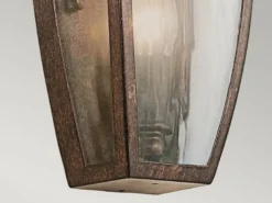 LED Historische Außenwandleuchte Halbschale, Bronze Höhe 30cm