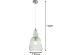 LED Hängelampe einflammig, Kristallglas Grün facettiert, Ø 23cm