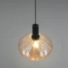 LED Hängelampe einflammig mit Kugel Glasschirm Amber Ø 26cm