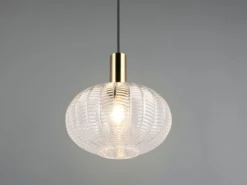 LED Hängelampe einflammig mit Kugel Glasschirm Transparent Ø 26cm