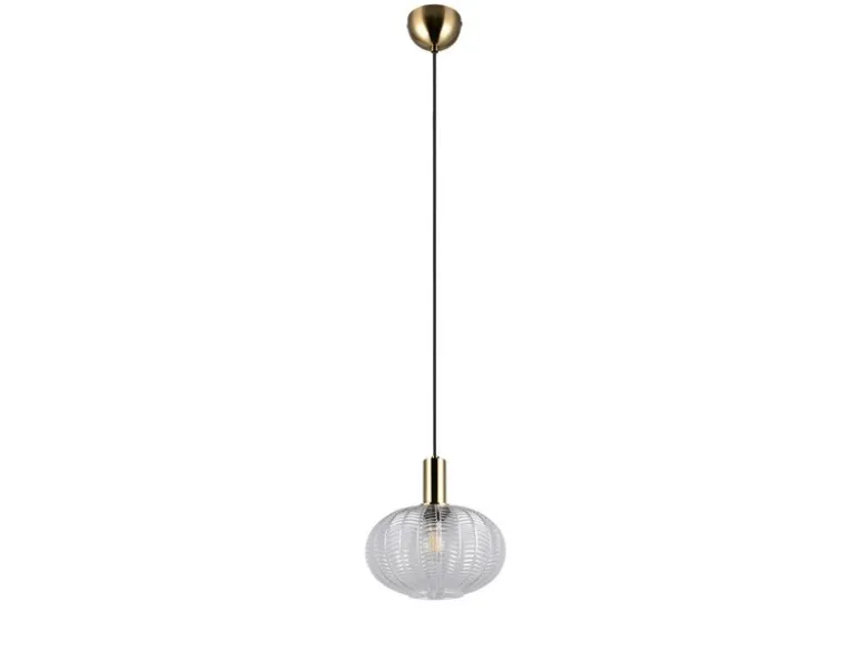 LED Hängelampe einflammig mit Kugel Glasschirm Transparent Ø 26cm