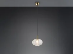 LED Hängelampe einflammig mit Kugel Glasschirm Transparent Ø 26cm
