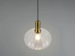 LED Hängelampe einflammig mit Kugel Glasschirm Transparent Ø 26cm