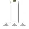 LED Hängelampe 3-flammig Altmessing, Glasschirme klar, Breite 100cm