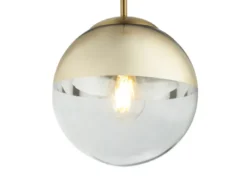 LED Hängelampe mit Glaskugel Design in Gold & Klarglas, Ø 20cm