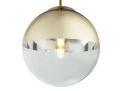LED Hängelampe mit Glaskugel Design in Gold & Klarglas, Ø 25cm
