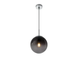 LED Hängelampe mit Glaskugel Design aus Rauchglas, Ø 20cm