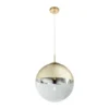 LED Hängelampe mit Glaskugel Design in Gold & Klarglas, Ø 33cm
