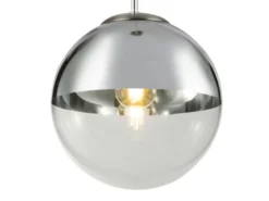 LED Hängelampe mit Glaskugel, Design in Chrom & Klarglas, Ø 25cm
