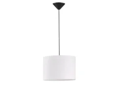 LED Hängelampe mit Lampenschirm Leinen Weiß, Ø 30cm