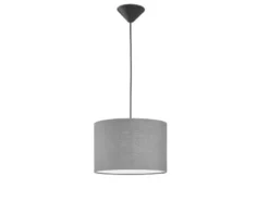 LED Hängelampe mit Lampenschirm Leinen Grau, Ø 30cm