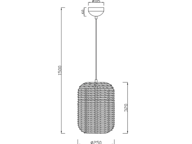 LED Hängelampe mit Sisal Geflecht Lampenschirm, Ø 25cm