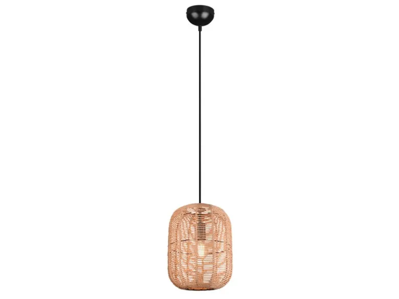 LED Hängelampe mit Sisal Geflecht Lampenschirm, Ø 25cm