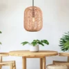 LED Hängelampe mit Sisal Geflecht Lampenschirm, Ø 35cm