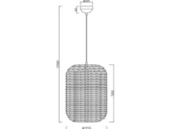 LED Hängelampe mit Sisal Geflecht Lampenschirm, Ø 35cm
