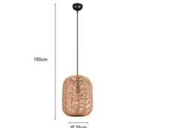 LED Hängelampe mit Sisal Geflecht Lampenschirm, Ø 35cm