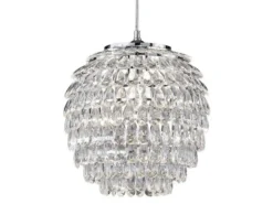 LED Hängeleuchte mit Kristall Behang aus Acryl, Ø 35cm
