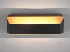 LED Holz Wandlampe ARINO Up and Down mit Stufen Dimmer Schwarz, Breite 35cm