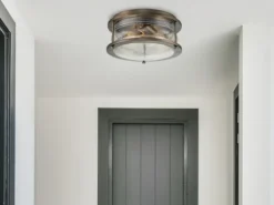 LED Industrial Deckenleuchte für Innen & Außen, Bronze Ø30,5cm