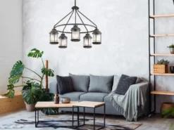 LED Industrial Pendelleuchte für Innen & Außen, Anthrazit Ø66cm