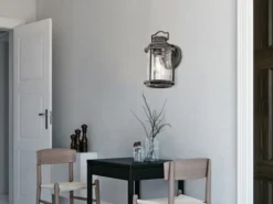 LED Industrial Wandlaterne für Innen & Außen, Anthrazit Höhe 35cm