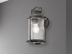 LED Industrial Wandlaterne für Innen & Außen, Anthrazit Höhe 35cm
