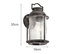 LED Industrial Wandlaterne für Innen & Außen, Anthrazit Höhe 35cm