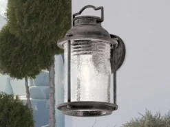 LED Industrial Wandlaterne für Innen & Außen, Anthrazit Höhe 35cm
