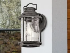 LED Industrial Wandlaterne für Innen & Außen, Anthrazit Höhe 28cm