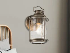 LED Industrial Wandlaterne für Innen & Außen, Bronze Höhe 28cm