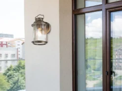 LED Industrial Wandlaterne für Innen & Außen, Bronze Höhe 28cm