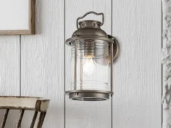 LED Industrial Wandlaterne für Innen & Außen, Bronze Höhe 35cm