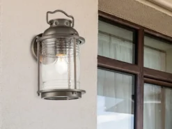 LED Industrial Wandlaterne für Innen & Außen, Bronze Höhe 35cm