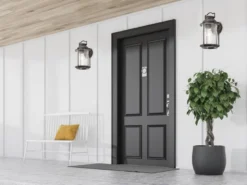 LED Industrial Wandlaterne für Innen & Außen, Anthrazit Höhe 40cm