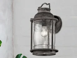 LED Industrial Wandlaterne für Innen & Außen, Anthrazit Höhe 40cm