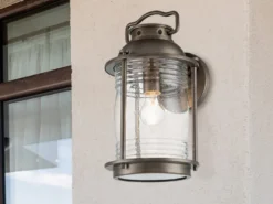 LED Industrial Wandlaterne für Innen & Außen, Bronze Höhe 40cm