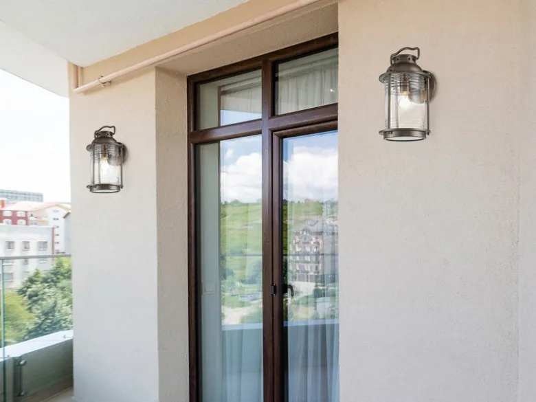 LED Industrial Wandlaterne für Innen & Außen, Bronze Höhe 40cm