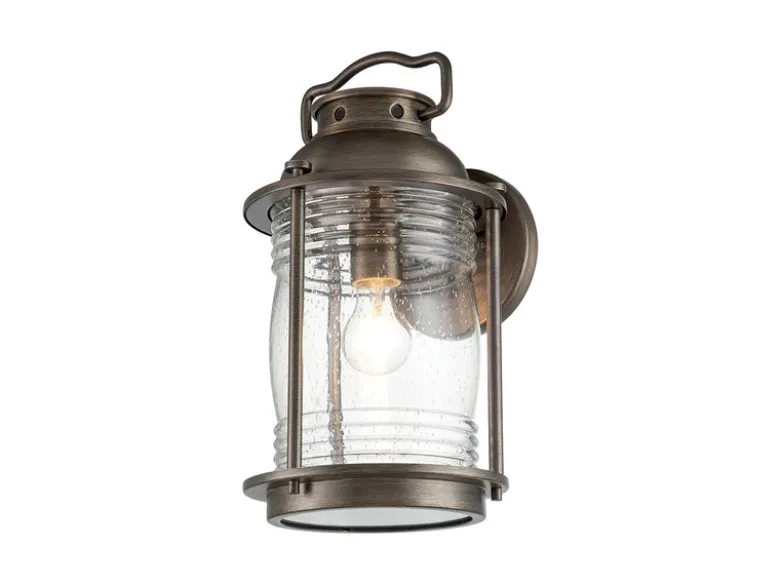 LED Industrial Wandlaterne für Innen & Außen, Bronze Höhe 40cm